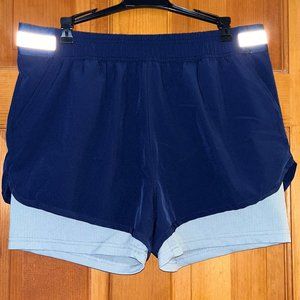 YNIMIOAOX Unisex Mesh-lined Running shorts with Reflective Waist